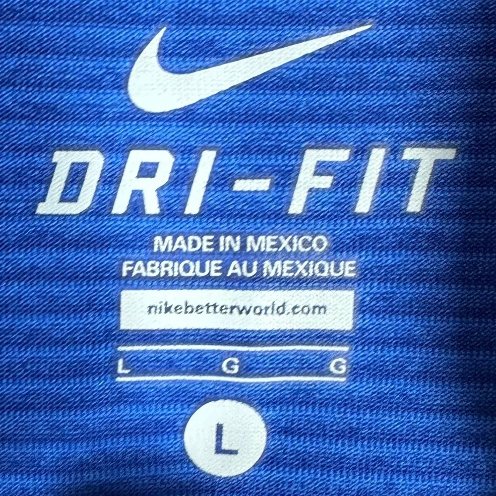Nike Hoodie Mens Large Dri-FIT Blue Striped Training Performance Long Sleeve EUC